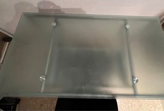 Escritorio de Cristal templado y Metal + silla