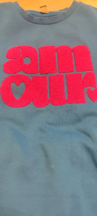 Sudadera lactancia Amour azul y rosa