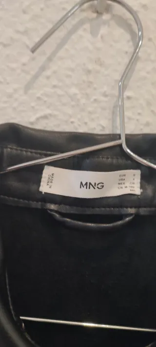 Vestido Mango Negro Cuero Sintético