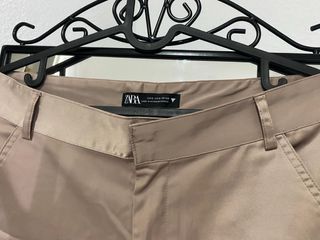 Pantalones Zara Beige Talla S satinado