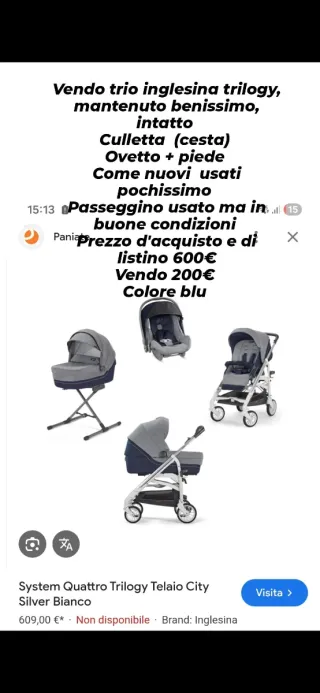 Trio Inglesina Trilogy completo