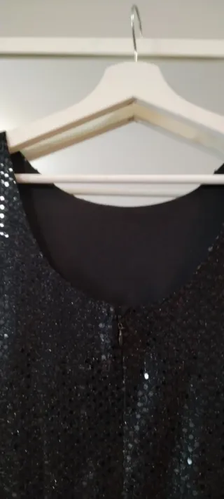 Vestido fiesta lentejuelas negro