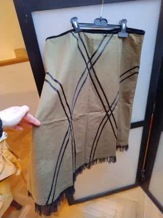 Falda fiesta verde caqui y negra