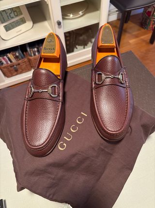 Mocasines Gucci Marrones Piel Hebilla