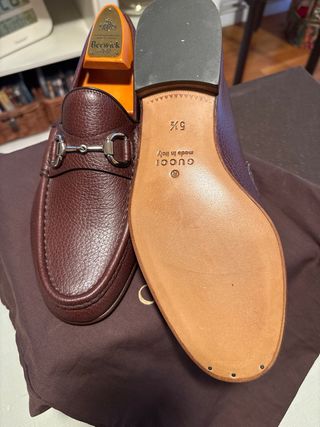 Mocasines Gucci Marrones Piel Hebilla