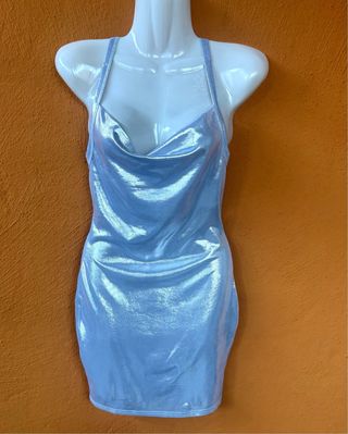 Vestido plateado fiesta