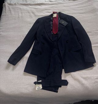 Traje JVZ Azul Marino Raya Talla S