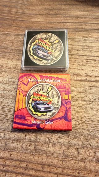Moneda Plata Regreso al Futuro II DeLorean