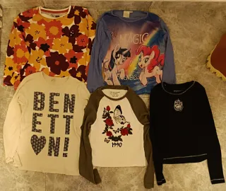 Lote 5 camisetas niña manga larga