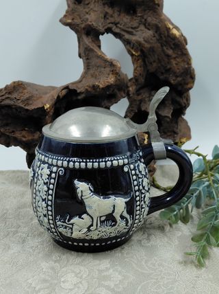 Boccale Tedesco Vintage Ceramica Blu