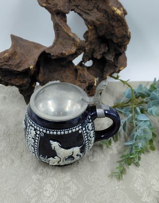 Boccale Tedesco Vintage Ceramica Blu