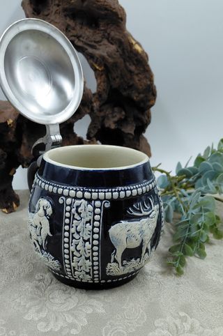 Boccale Tedesco Vintage Ceramica Blu