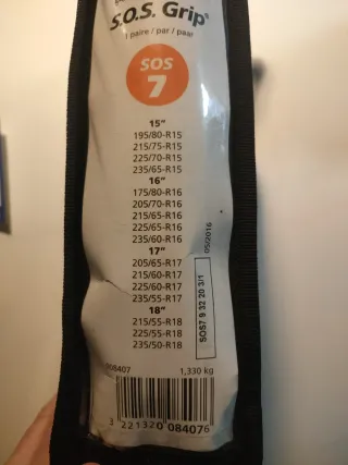 Cadenas de Nieve Tela Michelin. Talla 7.