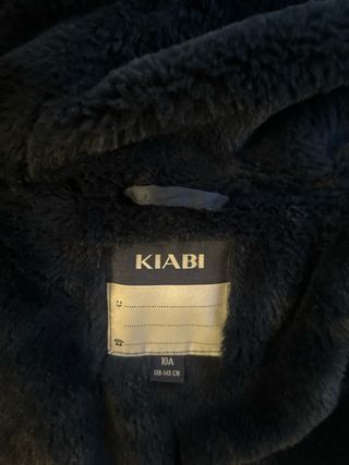 Abrigo niña negro con capucha talla 10