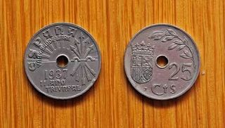 25 CÉNTIMOS 1937 -FRANCO- ESTADO ESPA