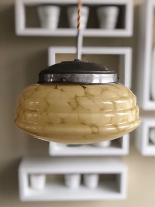 Lampada a sospensione vintage vetro Clichy