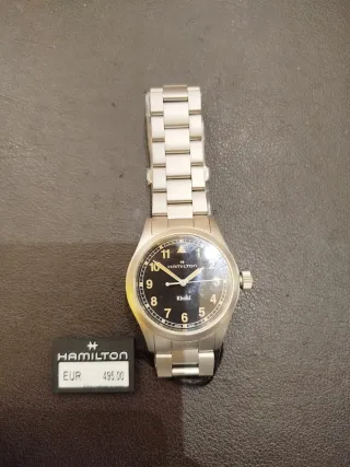 Reloj Hamilton Khaki Negro y Plateado