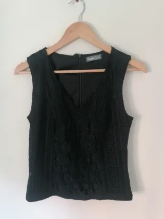 Blusa encaje negra Inside