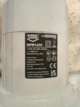 Mezclador Mac Allister 1200W