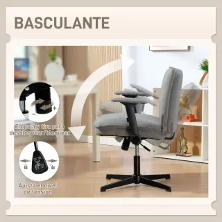 Silla de Oficina Asiento Ancho sin Ruedas