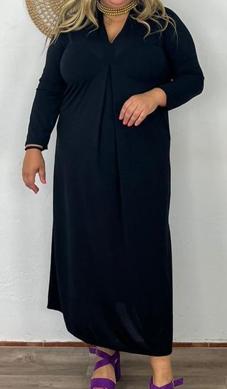 Vestido negro largo talla única elegante