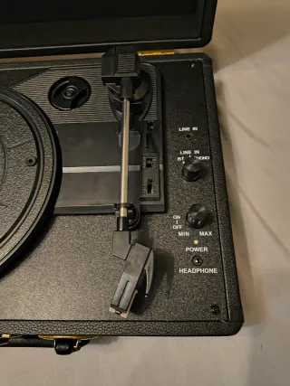 Tocadiscos Retro life Maleta Bluetooth Negro/Dorad