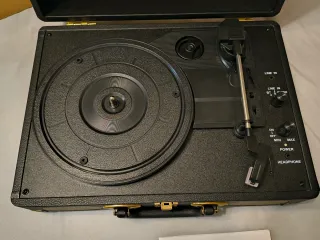 Tocadiscos Retro life Maleta Bluetooth Negro/Dorad