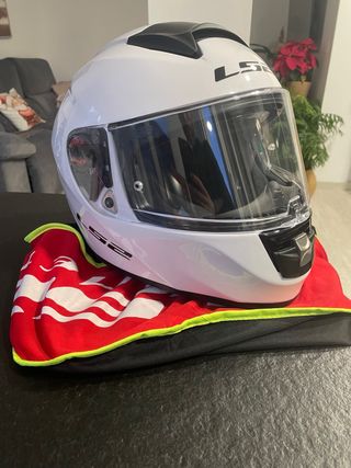 Casco Moto Integral LS2 Blanco Se vende por no uso