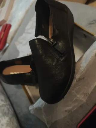 Mocasines de piel negros para mujer