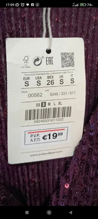 Top lentejuelas morado