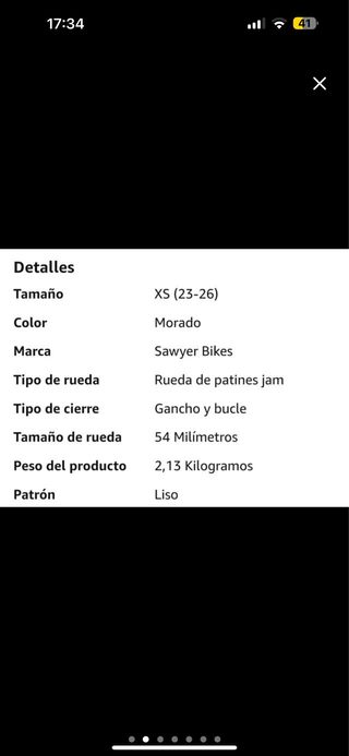 Patines de niña morados y blancos