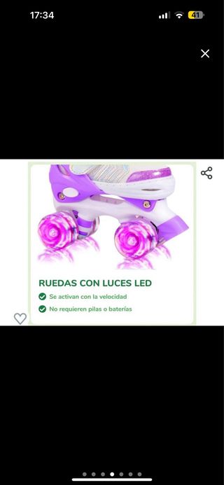 Patines de niña morados y blancos