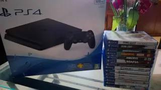 PS4 Slim 500GB Negra + 14 Juegos