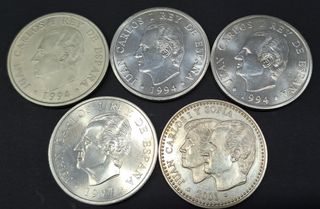 Lote 5 monedas 2000 pesetas