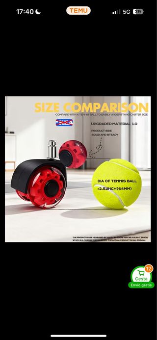 Set di 5 Ruote in TPU da 2 Pollici per Sedie