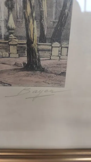 Grabado a color firmado Bayeu