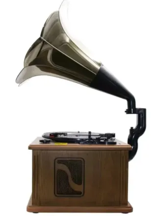 Tocadiscos Gramófono Lauson Madera y Dorado