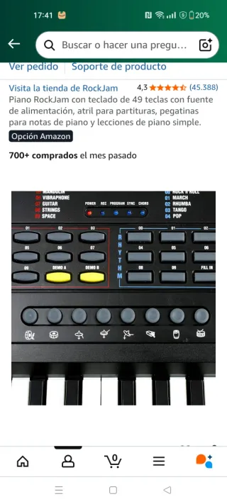 Piano RockJam 49 teclas