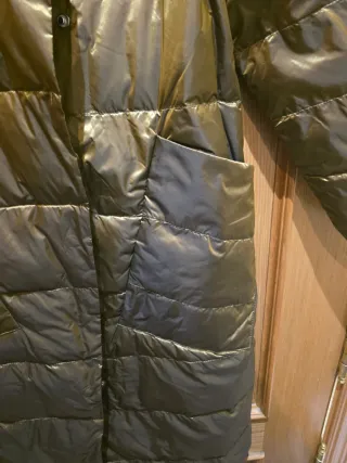 Abrigo largo acolchado mujer reversible