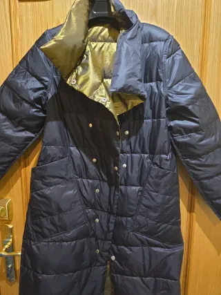 Abrigo largo acolchado mujer reversible