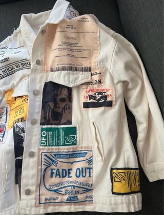 Giacca in denim patchwork vintage