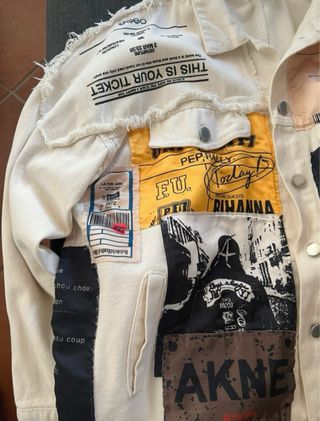 Giacca in denim patchwork vintage