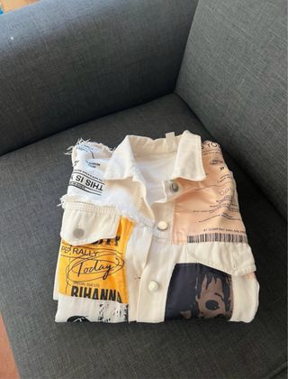 Giacca in denim patchwork vintage