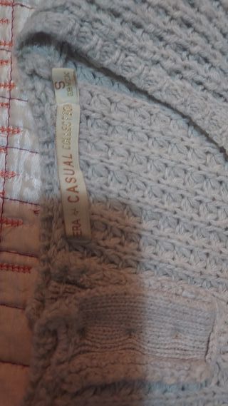 Vestido de punto beige/gris talla única