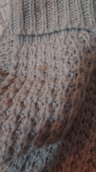 Vestido de punto beige/gris talla única