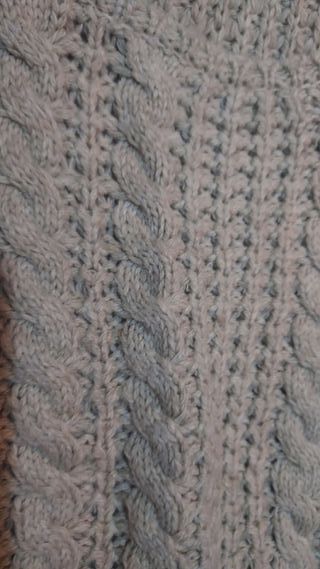 Vestido de punto beige/gris talla única