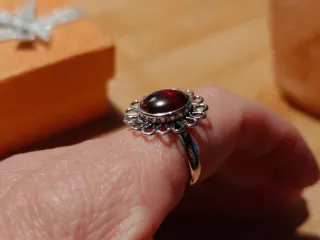 Anillo Plata Granate