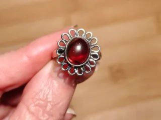 Anillo Plata Granate