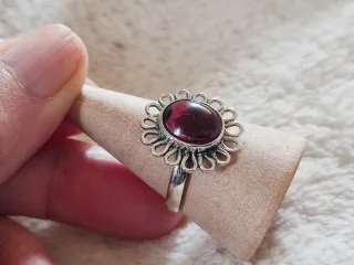 Anillo Plata Granate