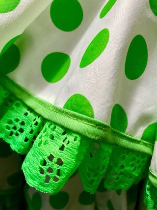 Vestido Flamenco Lunares Verde Talla Única